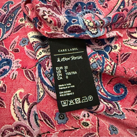 & Other Stories Red and Blue Paisley Mini Dress - Picture 10 of 11